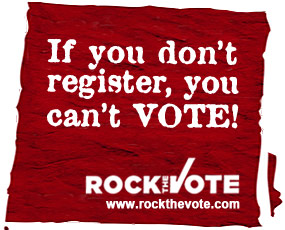 Register to Vote: Rock the Vote, powered by Credo Mobile
